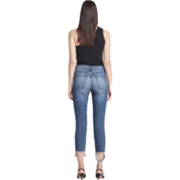 3x1 NYC Authentic Straight Crop Cammi Distressed Hem High Rise Jeans - Picture 4 of 14